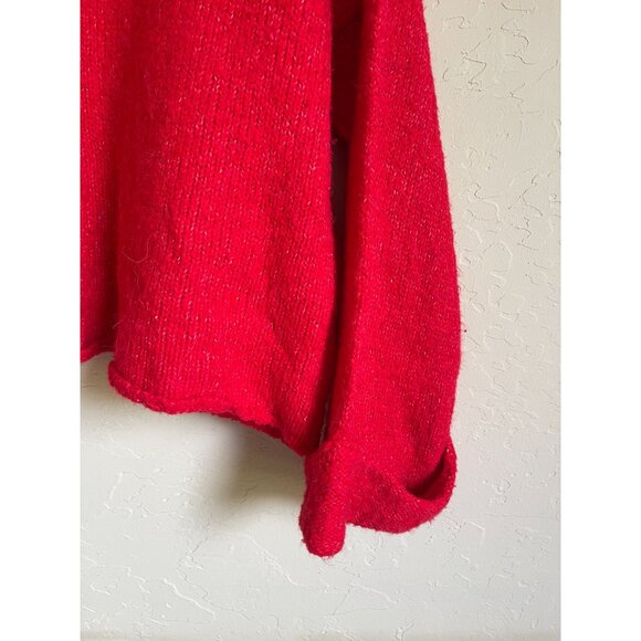 Anthropologie Moth Orange Alpaca Blend Mock Neck Oversized Tunic Sweater Pullove - Picture 8 of 8
